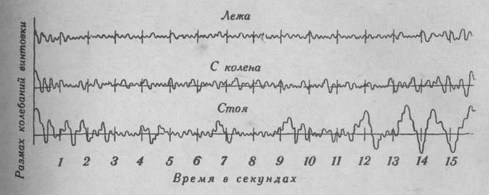 Принципиальная схема колебаний оружия при различных видах изготовки
